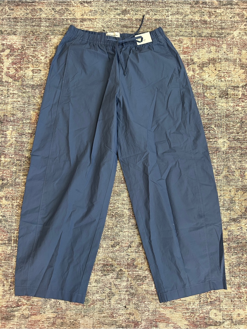 Abercrombie & Fitch Women's Navy Blue Barrel Track Joggers